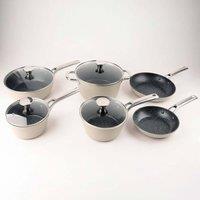 Alivio 10-Piece Aluminum Alloy Cookware Set, Compatible w/ All Cooktops - Induction, Gas, Electric & Halogen - Dishwasher Safe, Non-Stick & Easy to