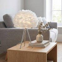 Garden Greatness Chrome Tripod Feather Shade Lamp in Silver