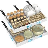 Dayone Adjustable Cabinet Organizer Two Packs White Carbon Steel