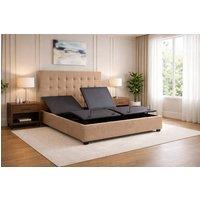 PARADISE BEDS LTD Adjustable Ergomativ Optim Wireless Remote & Anti Slip Base- Full Set in Light Brown | Size: Double