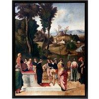 Artery8 Giorgione Moses Undergoing Trial by Fire Framed Canvas Wall Art Print | Size: W12 x H16