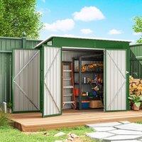 OUTSUNNY Outdoor Storage Shed, 7.5 x 4.3ft Metal Garden Shed in Green