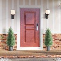 HOMCOM Set of 2 Artificial Cypress Trees with PE Leaves, Green