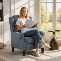 HOMCOM Recliner Armchair, Fabric Recliner Chair in Grey