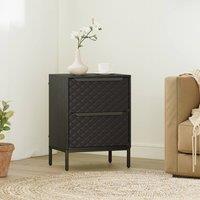 HOMCOM Chest of Drawers, 2 Fabric Drawer Dresser, Aluminium Handles in Black | Size: Small