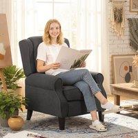HOMCOM Recliner Armchair, Fabric Recliner Chair in Dark Grey