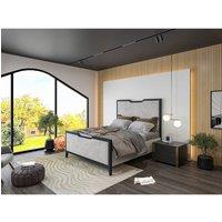 KDMD Verona Metal Upholstered Grey Bed Frame | Size: Super King