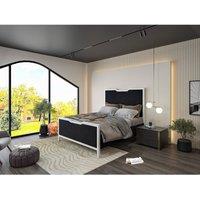 KDMD Verona Metal Upholstered Black Bed Frame | Size: Super King