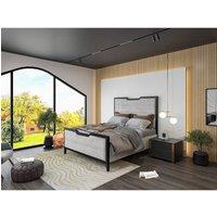 KDMD Linea Luxury Metal & Fabric Silver Bed Frame | Size: Super King