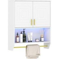 Costway Wall Mounted Bathroom Cabinet Medicine Cabinet w/ 3-Color Lights in White