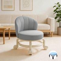 Havendro Grey Low Stool With Wheels for Shoe Changing, Cleaning, Living Room