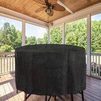 Havendro Small Round Furniture Cover Waterproof For Garden Table Chair Set in Black