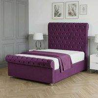 Living Comfort Bedz Regency Sleigh Ottoman Gas Lift Upholstered Bed with 48 Inch Headboard in Purple | Size: Super King