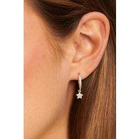 MUCHV Women's Gold Dangle Hoop Earrings With Star Charms