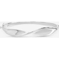 Inicio Women's Sterling Silver Plated Polished Wave Bangle - Gift Pouch