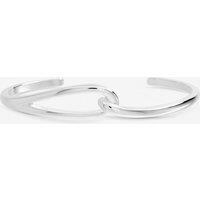 Inicio Women's Sterling Silver Plated Polished Open Link Cuff - Gift Pouch