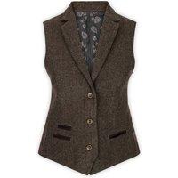TruClothing Women's Wsn - Tweed Herringbone 1920's Waistcoat in Brown | Size: 10