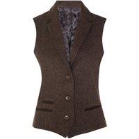 Infinity Leather Women's Tweed 1920s Herringbone Waistcoat in Brown | Size: 10