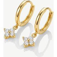 MUCHV Women's Small Gold Hoop Earrings With Hydrangea Flower