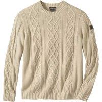 Atlas for Men Men's Cable Knit Jumper in Ecru | Size: 3XL