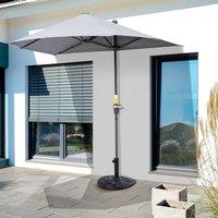 OUTSUNNY 9kg Half Round Parasol Umbrella Base Resin Outdoor Garden Furniture in Black