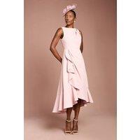 Coast Women's Crepe Ruffle Dress With Low Back in Blush | Size: 14