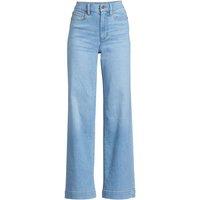 Lands' End Women's Recover Wide Leg Jeans, High Waisted in Light Blue | Size: 14-16R