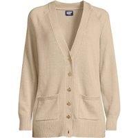 Lands' End Women's Petite Drifter Cotton Relaxed V-neck Cardigan in Ivory | Size: 14-16