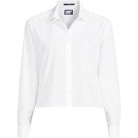 Lands' End Women's Plus Boxy Cropped Non-Iron Shirt in White | Size: 24-26