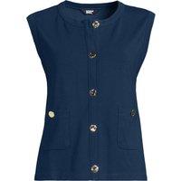 Lands' End Women's Button Detail Tank Top in Navy | Size: 16-18
