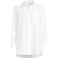 Lands' End Women's Petite Oversized Long Sleeve No Iron Tunic Shirt in White | Size: Large