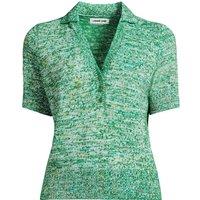 Lands' End Women's Short Sleeve Polo Sweater Top in Bottle Green | Size: 20