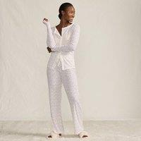 Lands' End Women's Waffle Floral Print Pyjama Set in Ivory | Size: 16-18