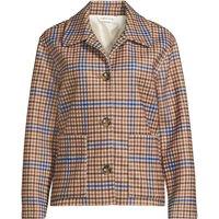 Lands' End Women's Plus Wool Touch Check Print Shirt Jacket | Size: 20-22