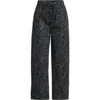 Lands' End Women's Petite Cropped Wide Leg Jeans, Printed in Dark Grey | Size: 14
