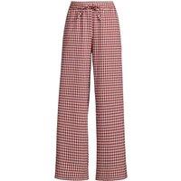 Lands' End Women's Petite Gingham Wide Leg Trousers in Red | Size: 6