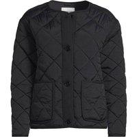 Lands' End Women's Petite Diamond Quilted FeatherFree Jacket in Black | Size: 14-16