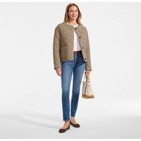 Lands' End Women's Petite Diamond Quilted FeatherFree Jacket in Taupe | Size: 16-18