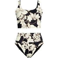 Lands' End Women's Tugless Midkini, High Waisted - 2 piece in True Black | Size: 10-12