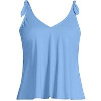 Lands' End Women's Tie Shoulder Flutter Hem Tankini Top in Light Blue | Size: 10