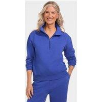 Lands' End Women's Quarter Zip Serious Sweats Sweatshirt in Blue | Size: 20