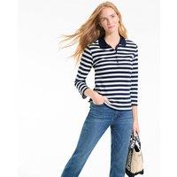 Lands' End Women's Three-Quarter Sleeve Supima Polo Shirt in Dark Navy | Size: 20