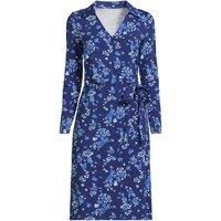 Lands' End Women's Cotton Modal Wrap Dress in Navy | Size: 10-12