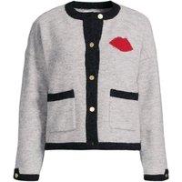 Lands' End Women's Petite Lulu Guinness Sweater Jacket in Light Grey | Size: 16-18