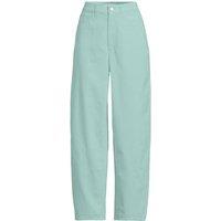 Lands' End Women's Petite Corduroy Barrel Leg Jeans in Duck Egg Blue | Size: 14