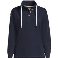 Lands' End Women's Serious Sweats Button Neck Sweatshirt in Dark Navy | Size: 20