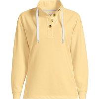 Lands' End Women's Plus Serious Sweats Button Neck Sweatshirt in Yellow | Size: 20-22