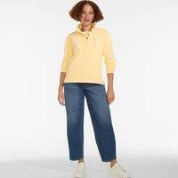 Lands' End Women's Serious Sweats Button Neck Sweatshirt in Yellow | Size: 16-18