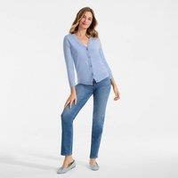 Lands' End Women's Petite CashTouch V-Neck Cardigan in Blue | Size: 14-16