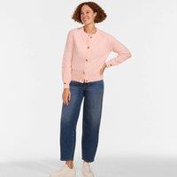 Lands' End Women's Petite Wool Touch Pear Button Cardigan in Peach | Size: 8